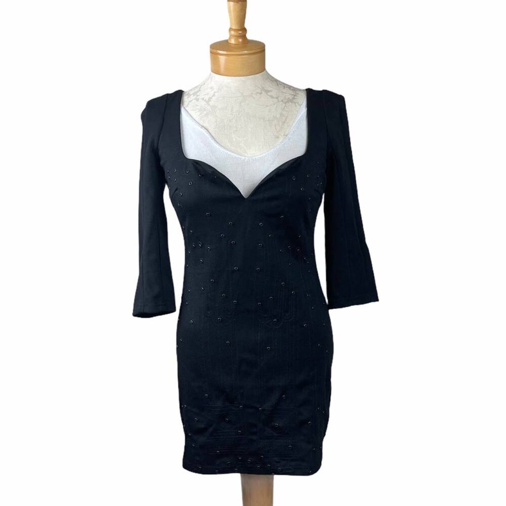Lucy Paris Body Con Sweetheart Neckline Knit Dress M